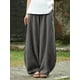 thumbnail image 5 of Pantalones de mujer, Pantalones sueltos de mujer Piernas anchas con bolsillos Pantalones holgados de Abanopi Gris/Grande, 5 of 7