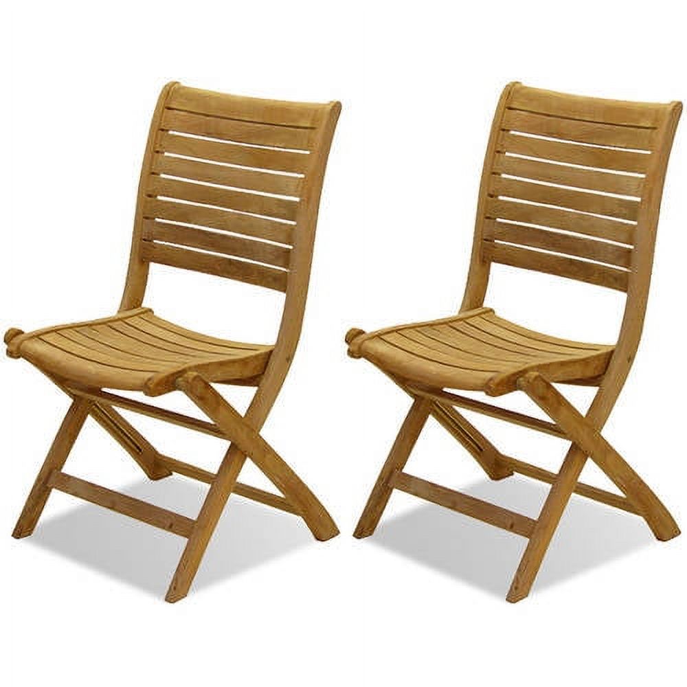 Amazonia Patio Dining Set with 6 Folding Palu Teak Chairs, Seating Capacity: 6