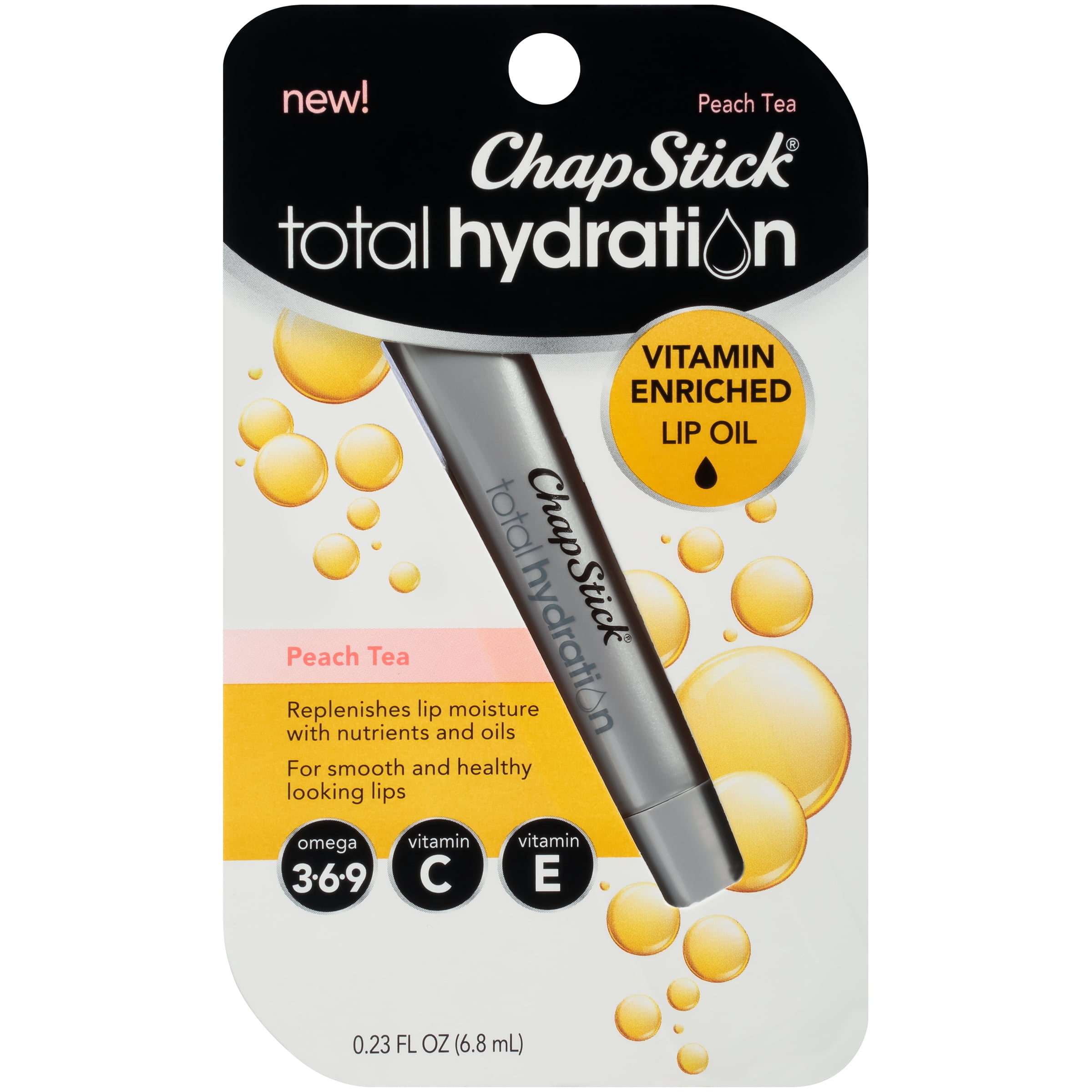 ChapStick Total Hydration Vitamin Enriched Lip Oil, Peach Tea Walmart