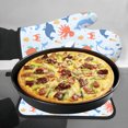 thumbnail image 5 of 2pcs Oven Mitts Pot Holders Cartoon Dolphin Crab Whale Turtle Kitchen Heat Resistant Hot Pads for Cooking BBQ Baking, 5 of 5
