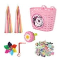 Rumbeast 5Pcs Girl's Bicycle Basket Streamers Set, Girl Bicycles