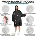 thumbnail image 5 of Wearable Oversized Blanket,Black White Cat Moon Star Pattern Wearable Blanket Hoodie for Adults,Cozy Hooded Blankets with Super Pockets,Super Warm Fuzzy Pullover for Women & Men, 5 of 6