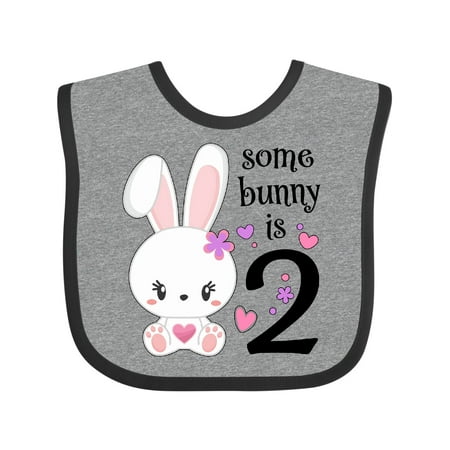 

Inktastic Somebunny is Two-Second Birthday Bunny Gift Baby Boy or Baby Girl Bib