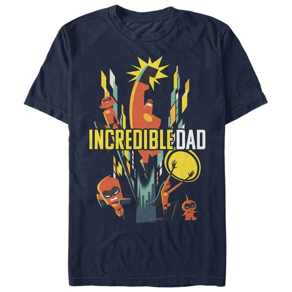 Men's The Incredibles 2 Modern Incredible Dad Graphic Tee Navy Blue Medium