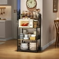 thumbnail image 2 of Microwave Stand with Storage 4-Tier, Bakers Racks for Kitchens, Coffee Bar Microwave Cart with Storage, Metal Bakers Rack with Storage, Coffee Cart with 5 S-Hooks, 2 of 8
