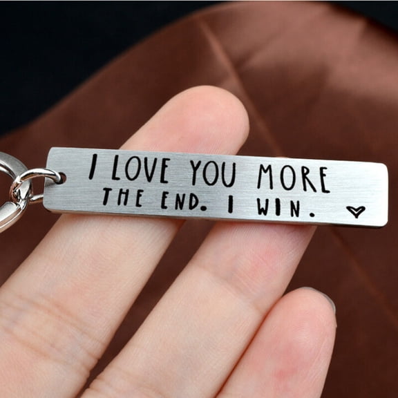 HmNPlay I Love You More The End I Win Keychain Funny Couple Gifts for Him Her Husband Wife Romantic Valentine's Day Anniversary Birthday Presents Novelty Keyring Keepsake