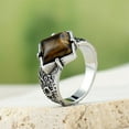 thumbnail image 3 of HIJONES Women Men's Stainless Steel Vintage Design Gemstone Ring Holidays Dating Band Jewelry Brown Size 10, 3 of 5