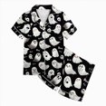 thumbnail image 5 of HCNTES Girls Halloween Pajamas Halloween Girl Pajamas Short Sleeve Button Down Pjs With Shorts Kids Toddler Sleepwear Pumpkin Ghost Print Loungewear Girl Pajama, 5 of 5
