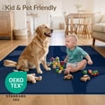 thumbnail image 4 of ODIKA 6'x9' Ultra-Soft Area Rug, Navy Blue Geometric Abstract Design Elegant Rectangular with Striped Accents Washable, Bare feet friendly, Silk-Touch for Guest Room, Bedroom, 4 of 7
