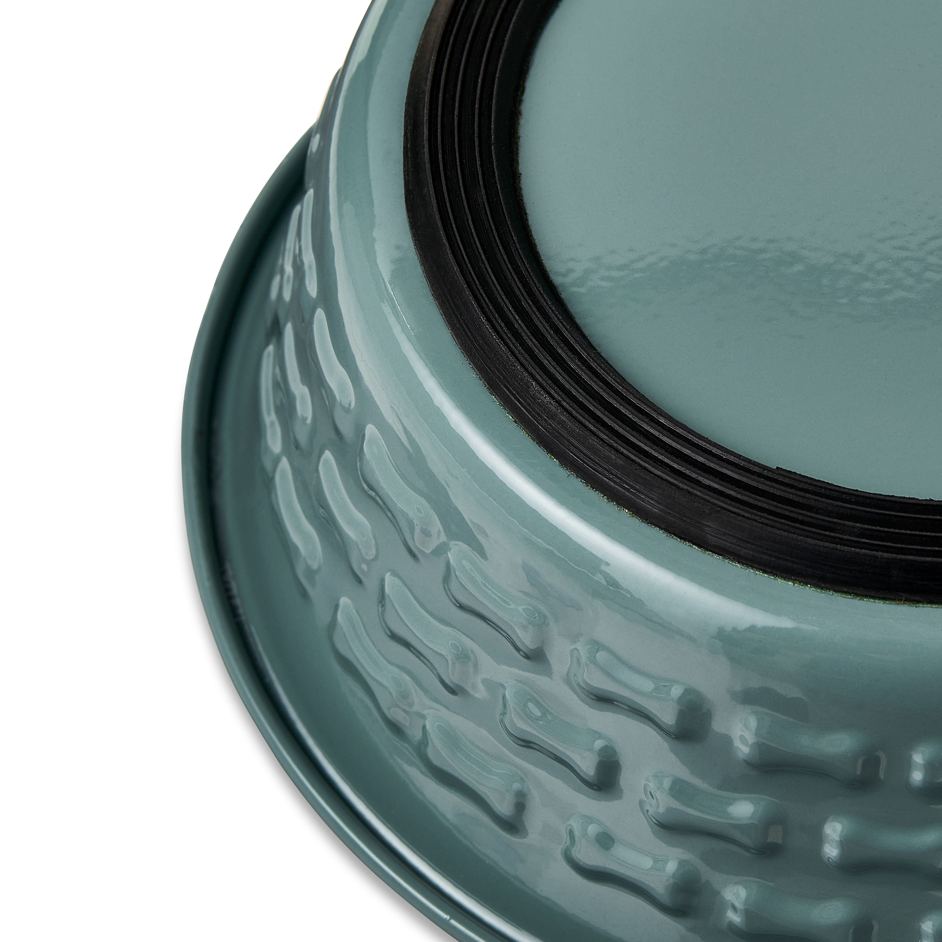 Vibrant Life Small Stainless Steel Embossed Dog Bowl, Green Bones