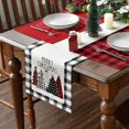 thumbnail image 3 of Camino de mesa navideño, acuarela, cuadros de búfalo, árboles de Navidad, temporada, vacaciones de invierno, cocina, mesa de comedor, decoración de 13*72 pulgadas, 3 of 3