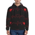 thumbnail image 2 of Bingfone Cardiogram And Heart Men'S Drawstring Hoodie Long Sleeve Pocket Sweatshirts-3x-Large, 2 of 9