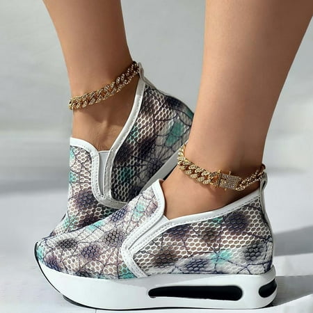 

Sawvnm Women s Mesh Single Shoe Pointed Sponge Cake Thick Sole Wedges Casual Shoes Savings up to 30% off Green US:9