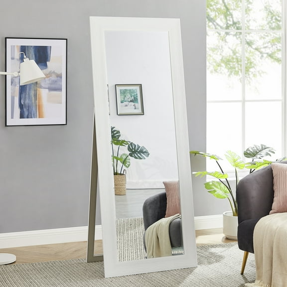 Farmhouse bathroom mirror-Color:White,Finish:Smooth