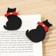 thumbnail image 1 of Marcadores de cuero - Marcadores de gatitos negros - Titular de la página del libro del estudiante - Marcadores de cuero de gato creativos y lindos, regalo de lectura, 1 of 5