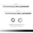 thumbnail image 4 of Par De Barras  Bloosom Cromadas Para Mancuerna Y Pesas Ajustables Gym Plata, 4 of 4