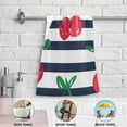 thumbnail image 6 of Dreamtimes Cherry Striped Leaves Hand Towels Ultra Soft Absorbent Fingertip Bath Towels Breathable & Comfort Hand Towels for Bathroom Hotel, Gym and Spa 28 X 14 Inch (2PCS), 6 of 6