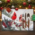 thumbnail image 2 of Christmas Placemats Set of 4, Cardinal Bird Place Mats Berry Snowflake Pine Branch Placemat Table Decoration for Kitchen Table Dinner Xmas Holiday Party Home Decor Indoor Outdoor 13x19 Inch, 2 of 9