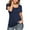 B:Navy Blue, variant on Womens Scoop Neck Long Sleeve Shirts Fitted Tops(Black XL)