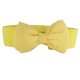 thumbnail image 4 of Mujeres Bowknot cinturón ancho elástico PU cuero cierre de botón a presión moda Eccomum Amarillo, 4 of 4