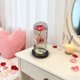 thumbnail image 5 of Adorno de luz nocturna con flores y rosas conservadas | Decoración LED de lámina de oro | Plástico acrílico | 22cm | Rojo, Dorado, Morado, Azul, Rosa | Acento de regalo para el hogar | Ambiente, 5 of 6