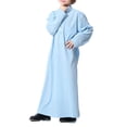 thumbnail image 2 of EnJoCho Boys Kids Thobe Musli𝗆 Robe Arab Kaftan Solid Color Long Sleeve Islami𝖼 Prayer Dress Ramadan Eid Outfit Pocket Middle Easter𝗇 Traditional, 2 of 9