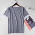thumbnail image 3 of Camiseta de hombre, camiseta de seda de hielo, camiseta sin costuras, camiseta ajustada de gran tamaño, manga corta, cuello en V, camiseta de primavera y verano 2022, 3 of 5