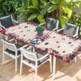 thumbnail image 2 of Independence Day Table Cloths for 8 Foot Rectangle Tables, Patriotic Gnomes USA Flag Flowers Retro Patio Waterproof Elastic Fitted Tablecloths, Washable Rectangular Table Cover for Camping, 2 of 8