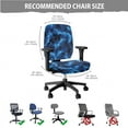 thumbnail image 5 of SCRAWLGOD Blue Flame Washable Office Chair Slipcover with Armrest Protector 4 PCS Comfortable Swivel Chair Covers Anti-Slip Universal Desk Chair Cover, 5 of 7