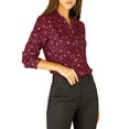 thumbnail image 4 of Allegra K Women's Stand Collar Long Sleeve Metallic Stars Shirt, 4 of 6