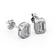 thumbnail image 4 of Pendientes de Botón con Solitario de Moissanita En Forma de Esmeralda de 1 Quilate JeenMata En Baño de Oro Blanco de 18 K sobre Plata, 4 of 5