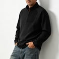 thumbnail image 5 of Quarter Zip Pullover Men 1/4 Zip Softshell Golf Jacket Fleece Lined Wind Resistant Loose Sweatshirt Zipper Pockets Spring Fall Big & Tall Size M-4XL Black, 5 of 6