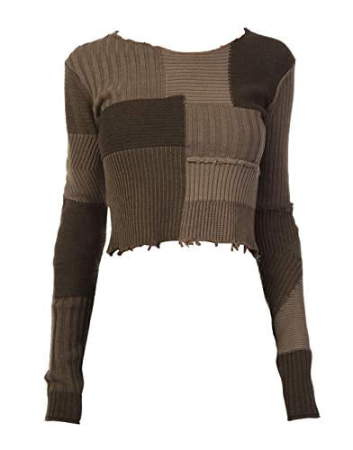 Dark Peat Military Grunge Crop Sweater 