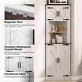 thumbnail image 7 of LAUSAINT HOME 67.7'' Tall Corner Cabinet, Corner Storage Cabinet with Barn Door Design & Adjustable Shelves, White, 7 of 7