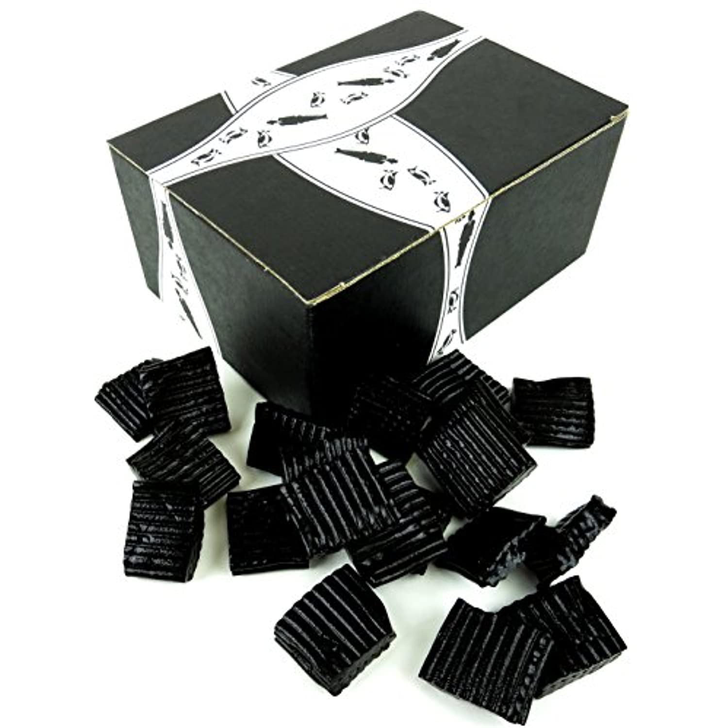 Finnish Black Licorice Ripples By Cuckoo Luckoo Confections, 12 Oz Bag In A Blacktie Box