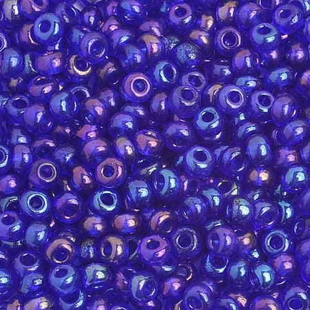 Blue Seed Bead - 6/0 Navy Blue Iris Glass Seed Beads 40 Grams