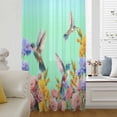 thumbnail image 6 of Teal Green Hummingbirds Sheer Curtains 54 Inches Long, Spring Flowers Plant Light Filering Curtains, Breathable Simi Curtain Privacy Drapes for Kitchen Bathroom Lightweight Small Window Treatment, 6 of 9