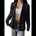 thumbnail image 1 of Cárdigan de Punto Grueso de Gran Tamaño para Mujer, Suéter de Larga con Abertura Frontal, Ropa de Abrigo para Otoño e Invierno Azul Oscuro L, 1 of 8