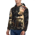 thumbnail image 3 of Sikiie Adorable Kitten On Mini Train Men's Hoodie, Essentials Hoodie, Sweatshirt, Pullover Hooded Sweatshirt for Men-4X-Large, 3 of 7