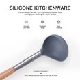 thumbnail image 3 of Batería de cocina,Utensilios de cocina de silicona con mango de acero inoxidable Cuchara antiadherente Utensilios de cocina de silicona con mango de madera Adepaton BST3007492-2, 3 of 6