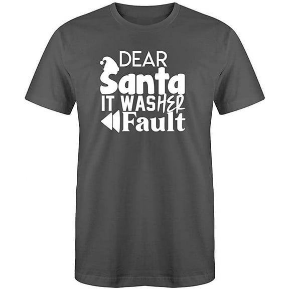 RedBarn Dear Santa It Was Her Fault Merry Christmas Gift Novelty Sarcastic Funny Mens Graphic T Shirts