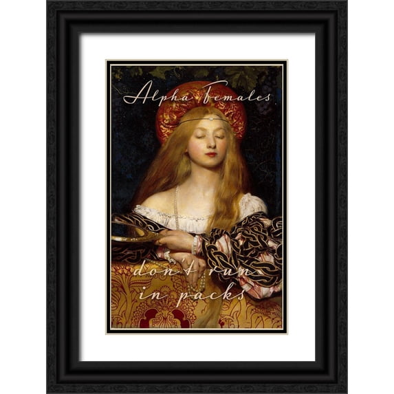 Sommers, Mindy 13x18 Black Ornate Wood Framed with Double Matting Museum Art Print Titled - Alpha Females