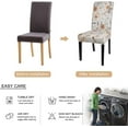 thumbnail image 3 of Printed Dining Room Chair Covers Set of 6, Stretch Kitchen Chair Covers Washable Parsons Chair Slipcover Removable Dining Chair Protectors for Hotel,Ceremony(Brown Floral), 3 of 6