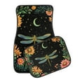 XYZCANDO Vintage Floral Dragonfly Moon Print Car Floor Mats Full Sets
