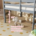 thumbnail image 2 of Bellemave Full Low Loft Bed with Ladder and Guardrails Space Saving Full Rubber Wood Loft Bed Frame for Junior Loft Bed Frame with Strengthened Slats (Full, Gray), 2 of 11