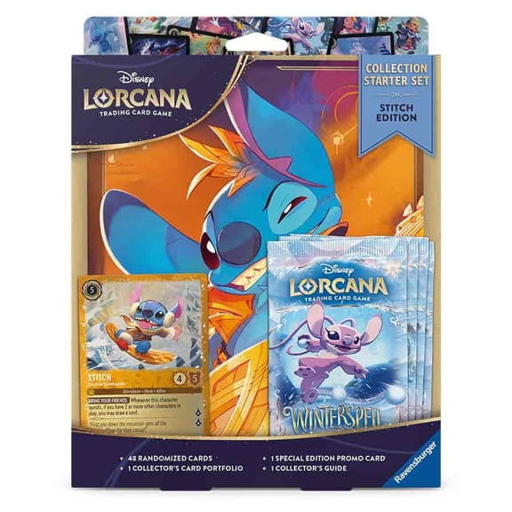 Disney Lorcana Winterspell Stitch Collection Starter Set (4 Booster Packs & More)