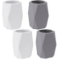 thumbnail image 1 of Paquete de 4 portalápices de silicona, portalápices para escritorio, portalápices de maquillaje geométrico, vaso para lápices de diseño creativo para oficina, escuela, hogar, 1 of 8