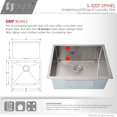 thumbnail image 6 of Stylish Dual Mount 22" Stainless Steel Single Bowl Laundry Sink with Strainer S-320T, 6 of 11
