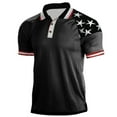 thumbnail image 2 of TOWED22 2024 Men's 4th of July Short Sleeve Polo Shirt American Flag Graphic Golf Polo Tops Blouse(Dark Gray,XXL), 2 of 4