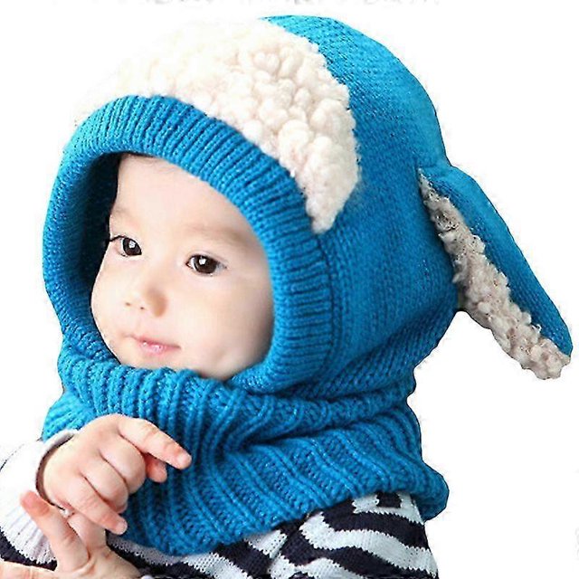 Toddler Baby Balaclava Beanie Hat Crochet Knit Neck Warmer Scarf Cap